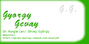 gyorgy gevay business card