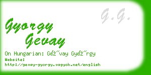 gyorgy gevay business card